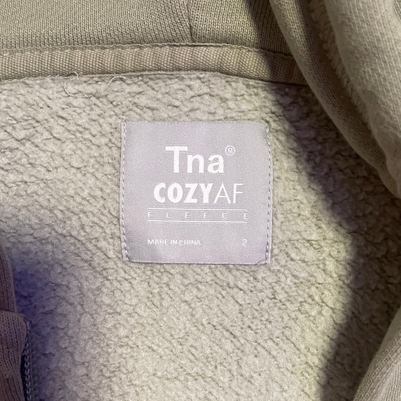 Aritzia CozyAF zip up saje green hooded sweater - Picture 2 of 2